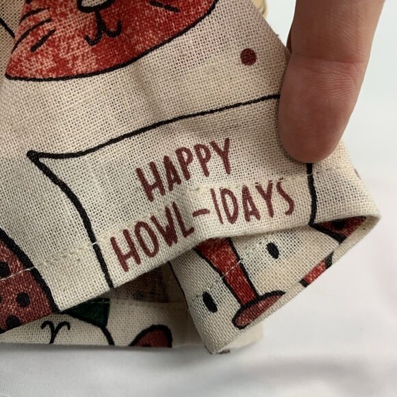2 Sets Demdaco Holiday Wooden Spoon Bar Towel Red Green Christmas Howl-idays Dog - Picture 14 of 15